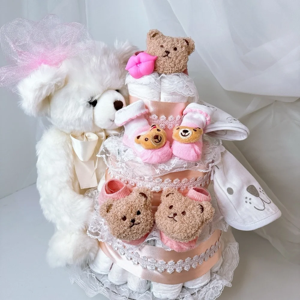 Baby Bear Diaper Cake, Baby Shower Gift